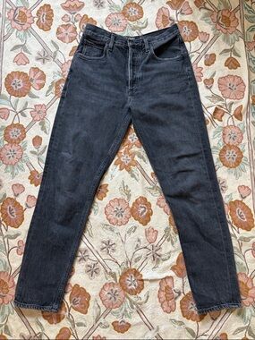 Agolde Straight Leg Tapered Dark Grey Jeans